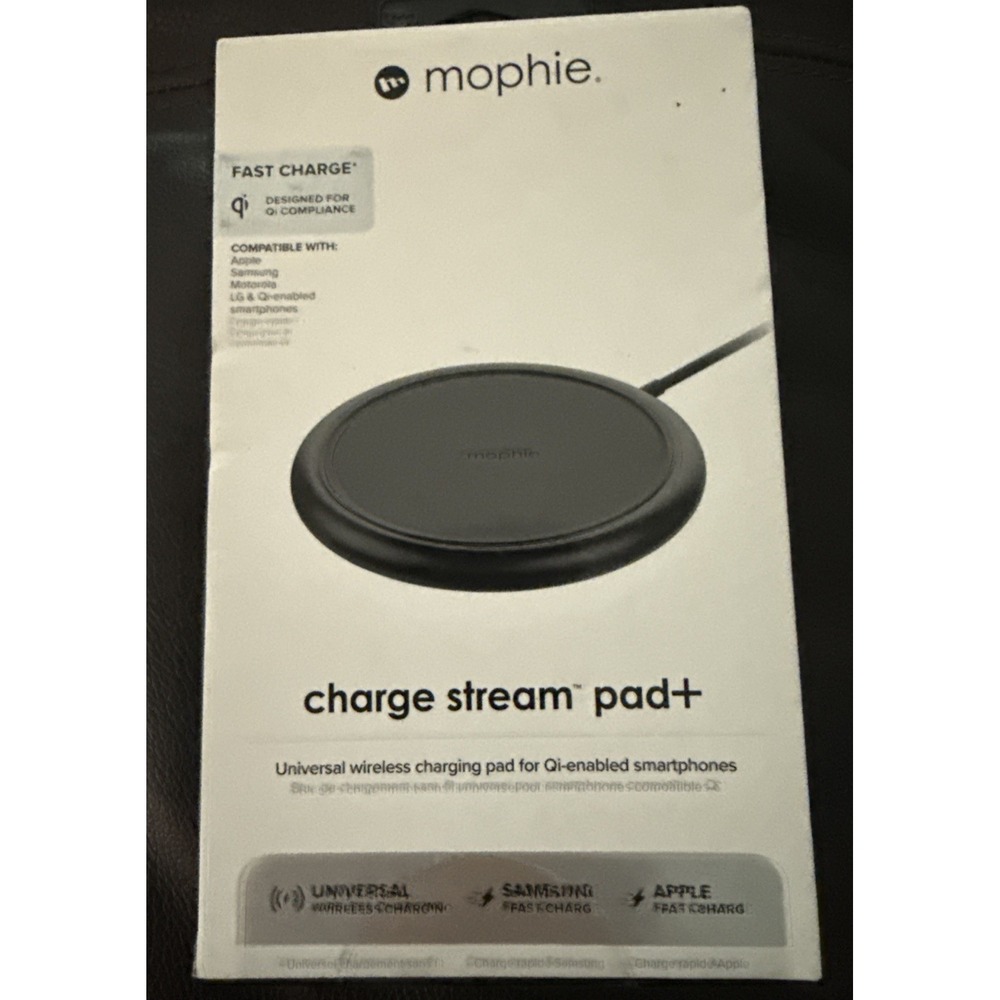 Mophie 10W Charge‎ Stream Pad+ For Qi-Enabled Smartphones Black NEW